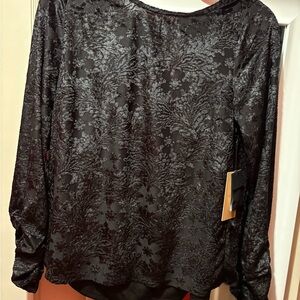 Halogen Black Textured Women's Blouse